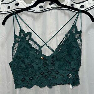 Free People Hunter Green Bralette - small - NWT